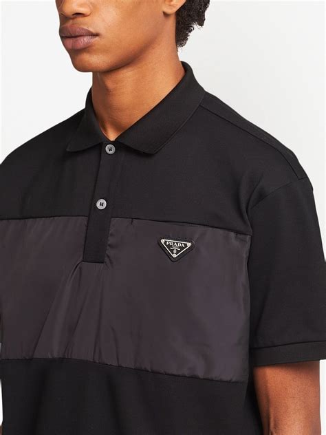 prada polo shirt mens triangular patch|Prada Triangle Patch Long Polo Shirt .